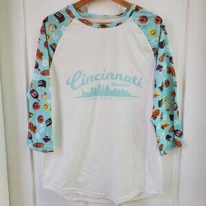 NEW Cincinnati Favorites Blood Drive Raglan Tee - Skyline, Graeter's - Size M